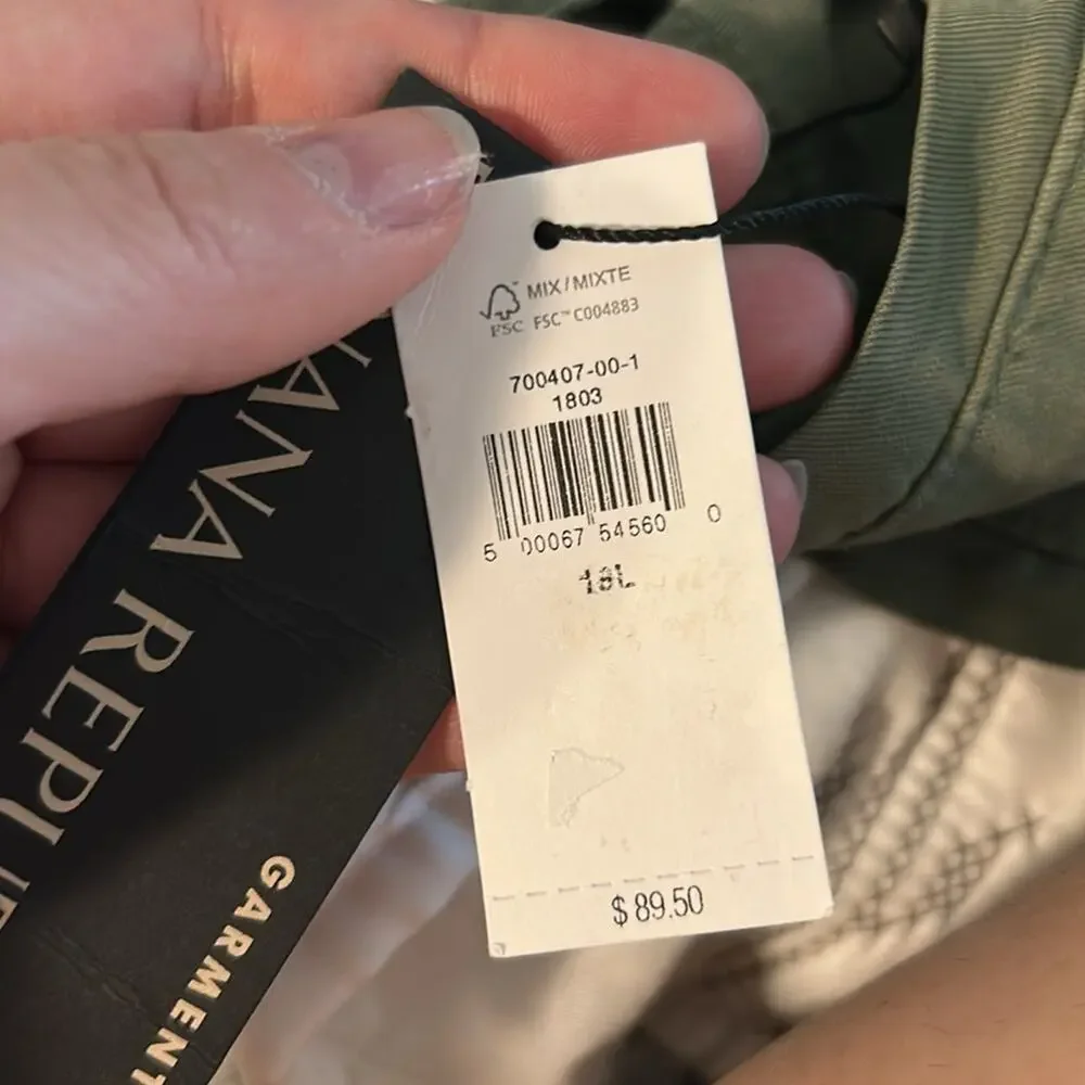 NWT Banana Republic Tencel linen tie front pants in Flight Jacket army green